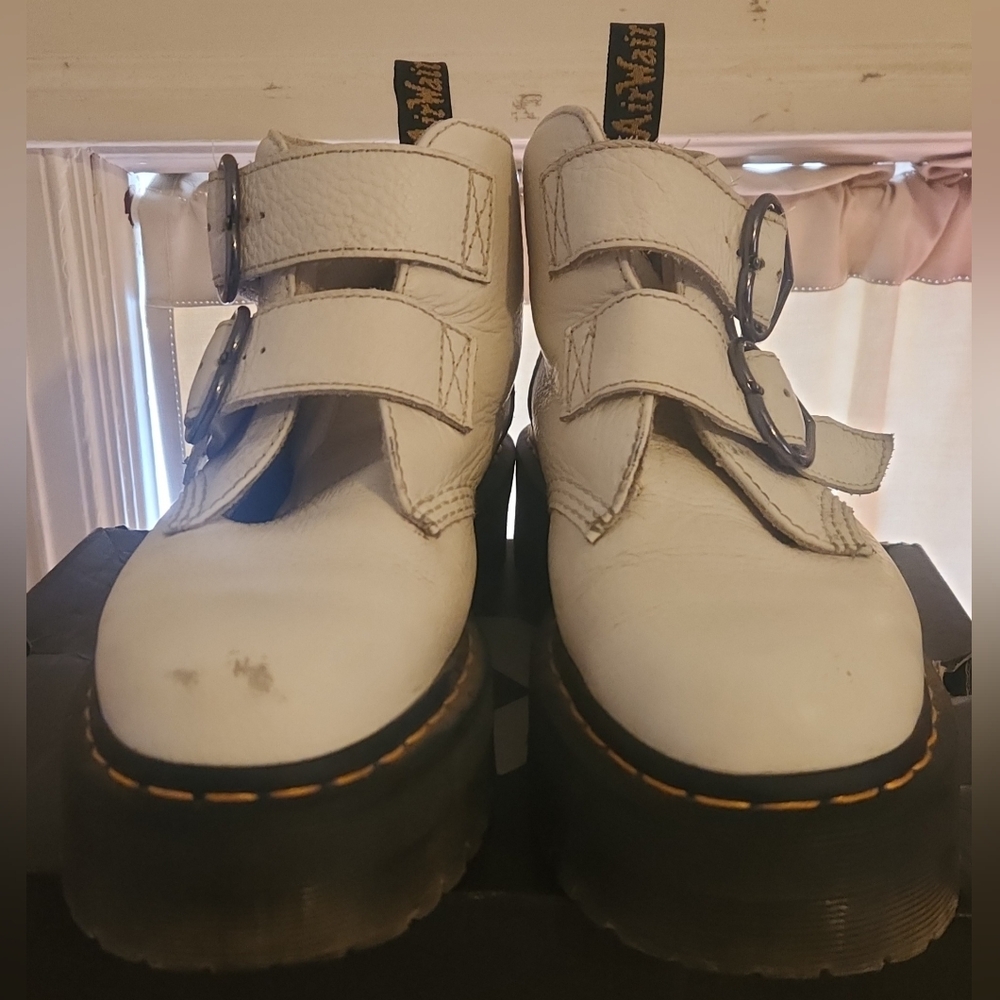Devon heart white doc marten platform boots